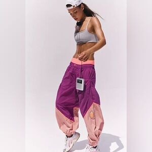 Free People FP Movement Freeflow Colorblock Joggers Purple Pink Mulberry XS NWT